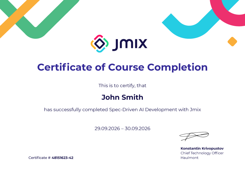 Spec-Driven AI Development with Jmix forSite